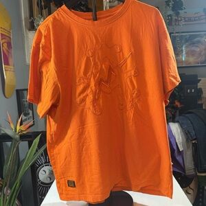 Akademiks Vibrant Orange Short Sleeve Tee Vintage Deadstock